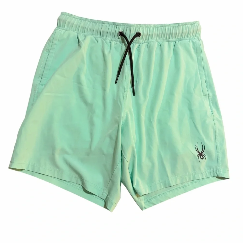 Spyder Mint Green Athletic Shorts Small Drawstring Lounge Activewear